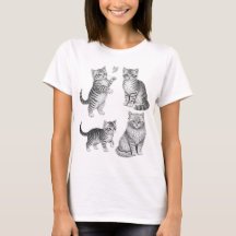Illustration de chat vintage croquis de chaton cot