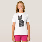 T-shirt Illustration de chats en caricature Mau Cute (Devant entier)