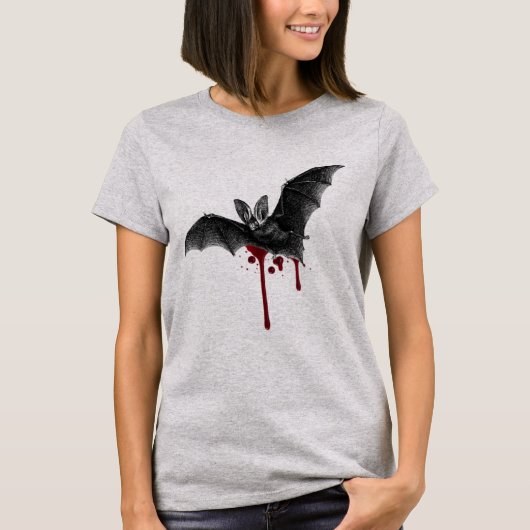 T-shirt Illustration de chauve-souris victorienne avec écl (Devant)