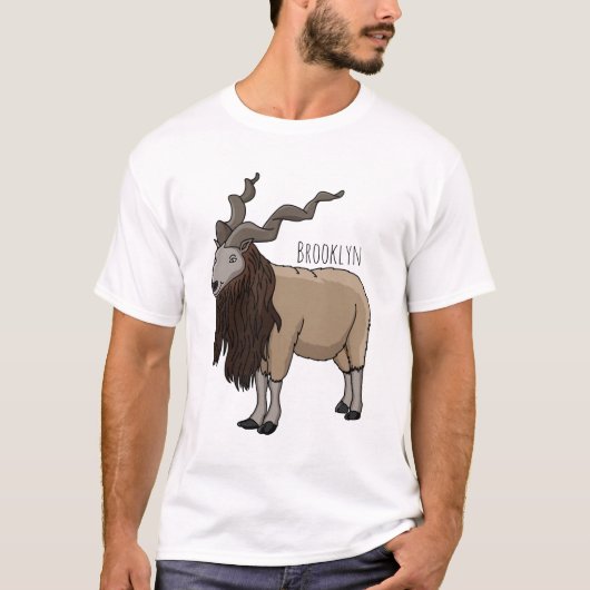 T-shirt Illustration de chèvre de Markhor (Devant)