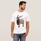 T-shirt Illustration de chèvre de Markhor (Devant entier)