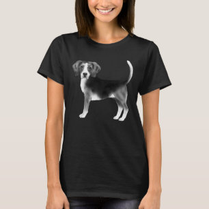 T-shirt Illustration De Chien Beagle En Noir Et Blanc