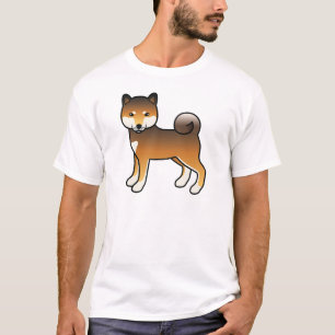 T-shirt Illustration de chien de dessin animé mignon Shiba
