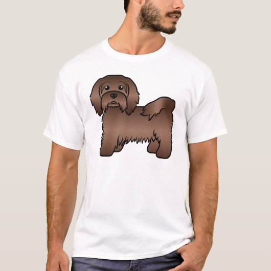 T-shirt Illustration de chien de dessin mignon au chocolat (Devant)