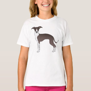 T-shirt Illustration de chien italien gris et blanc