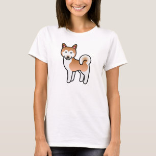 T-shirt Illustration de chien Malamute d'Alaska rouge et b
