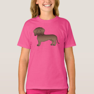 T-shirt Illustration de chien mignon teckel à poil lisse m