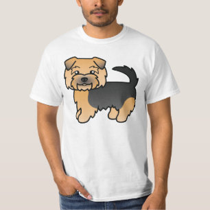 T-shirt Illustration de chien Norfolk Terrier noir et feu