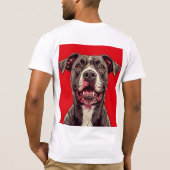 T-shirt Illustration de chien Pitbull, cadeau pour amateur (Dos)