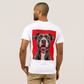 T-shirt Illustration de chien Pitbull, cadeau pour amateur (Dos entier)