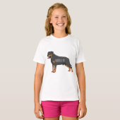 T-shirt Illustration de chien Rottweiler (Devant entier)