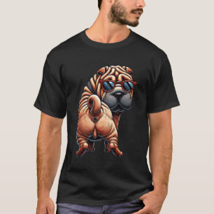 T-shirt Illustration de chien Shar Pei de dessin animé jou