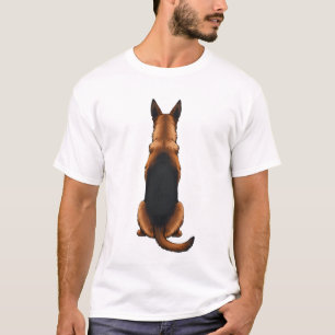 T-shirt Illustration de chien vue arrière Berger allemand