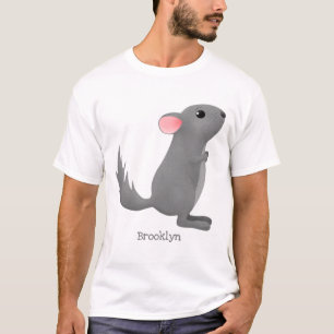 T-shirt Illustration de chinchilla gris mignon