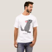 T-shirt Illustration de chinchilla gris mignon (Devant entier)