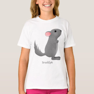 T-shirt Illustration de chinchilla gris mignon