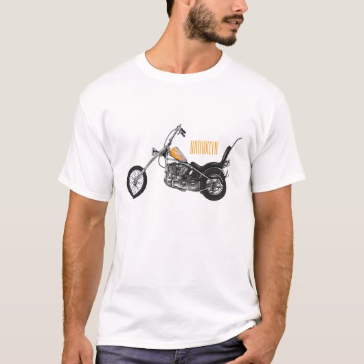 T-shirt Illustration de Chopper Motorcycle 1950 (Devant)