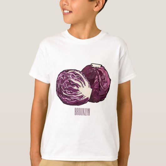 T-shirt Illustration de chou rouge (Devant)