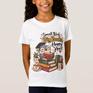 T-Shirt Illustration de chouette mignonne lisant des livre