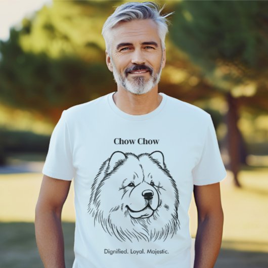 T-shirt Illustration de Chow Chow Portrait en ligne noire