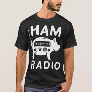 T-shirt Illustration De Cochon De Radio De Jambon Pour Une