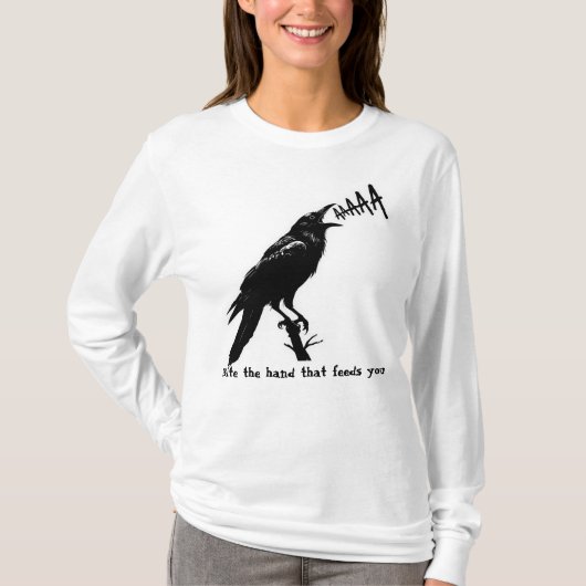 T-shirt Illustration de corbeau noir - Conception d'art de (Devant)