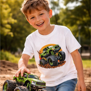 T-shirt Illustration de course tout-terrain de camion mons
