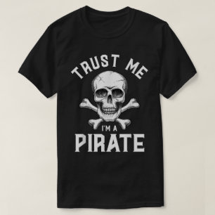 T-shirt Illustration de crâne de pirate vintage