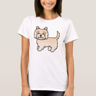 T-shirt Illustration de Cream Cairn Terrier Cartoon Dog