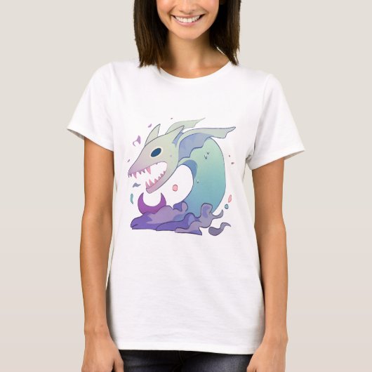 T-shirt Illustration de créature marine pastel (Devant)