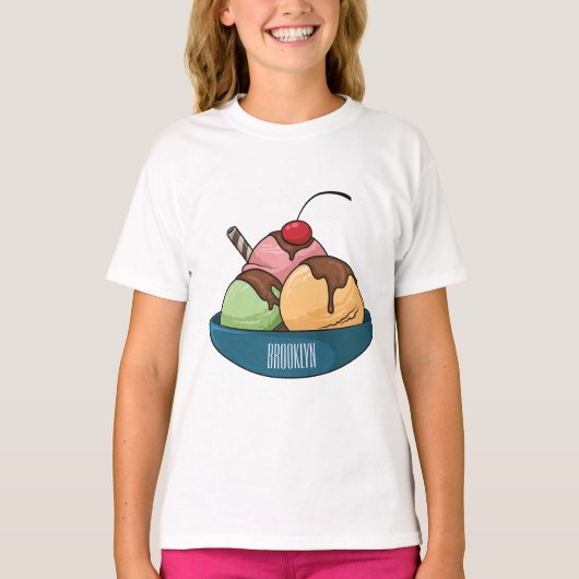 T-shirt Illustration de crème glacée (Devant)