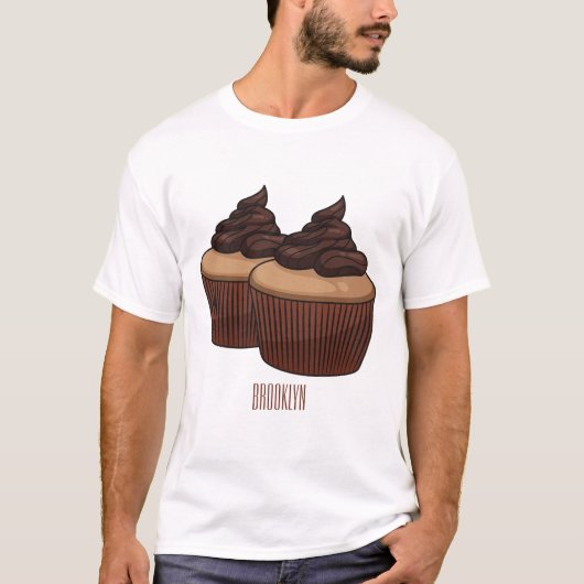 T-shirt Illustration de Cupcake (Devant)