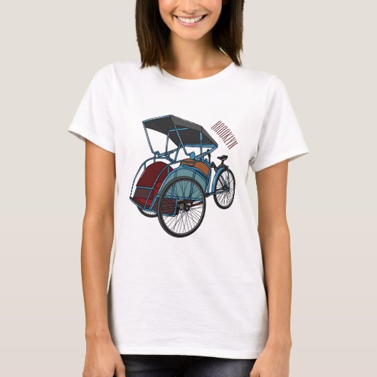 T-shirt Illustration de cyclo-pousse (Devant)