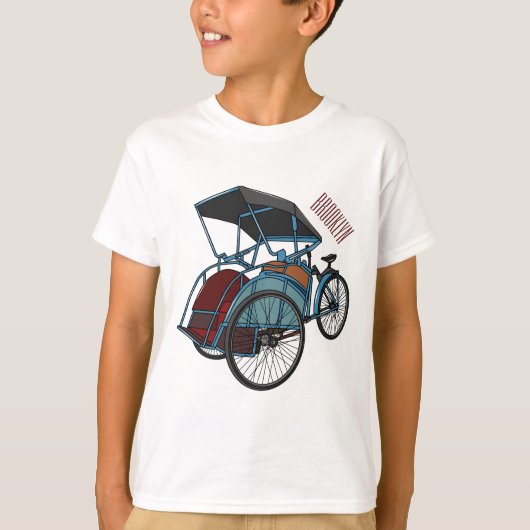 T-shirt Illustration de cyclo-pousse (Devant)