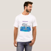 T-shirt Illustration de dauphins heureux adorables (Devant entier)