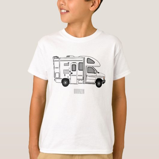 T-shirt Illustration de dessin animé Campervan (Devant)