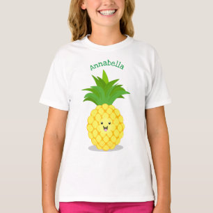 T-shirt Illustration de dessin animé de ananas mignon