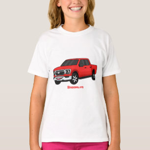 T-shirt Illustration de dessin animé de camionnette rouge