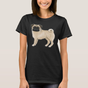 T-shirt Illustration de dessin animé de chien Carlin coule