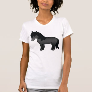 T-shirt Illustration de dessin animé de poney Shetland noi