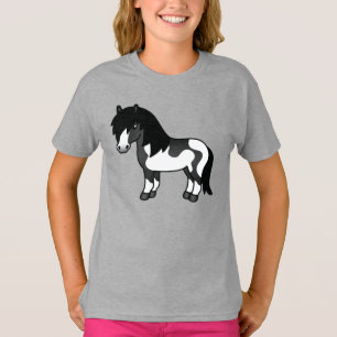 T-shirt Illustration de dessin animé de poney Shetland Pin