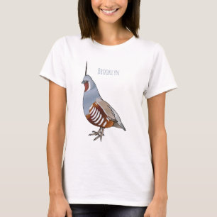 T-shirt illustration de dessin animé d'oiseau de colin des
