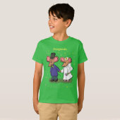 T-shirt Illustration de dessin animé d'un couple de souris (Devant entier)