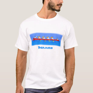 T-shirt Illustration de dessin animé d'une équipe de rameu