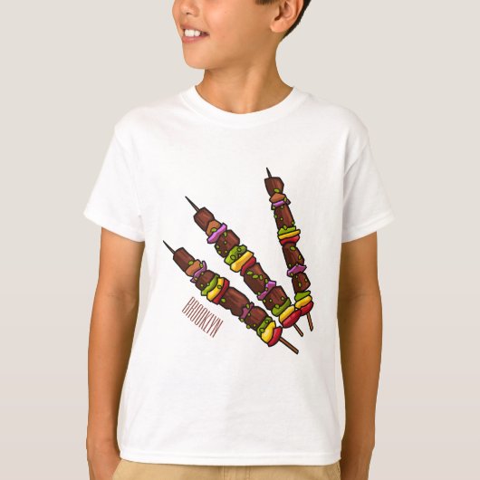 T-shirt Illustration de dessin animé Kebab ou kabob (Devant)