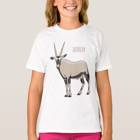 T-shirt Illustration de dessin animé Oryx (Devant)