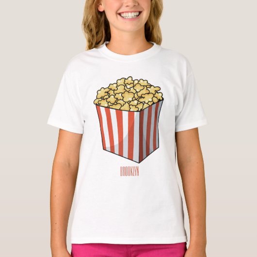 T-shirt Illustration de dessin animé Popcorn (Devant)