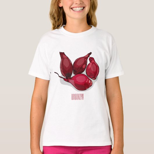 T-shirt Illustration de dessin animé Shallot (Devant)