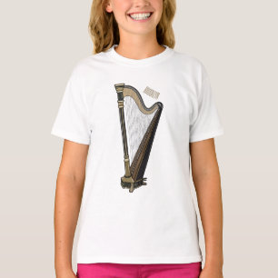 T-shirt Illustration de dessin animé sur la harpe