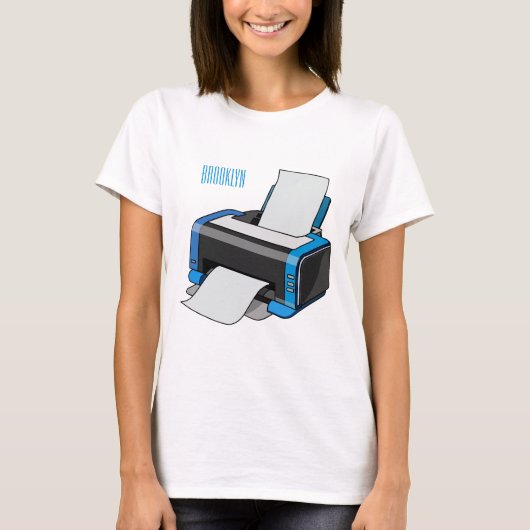 T-shirt Illustration de dessin d'imprimante (Devant)